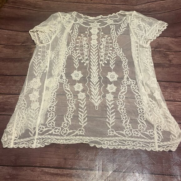 Women’s Hit List Lace Cover Cardigan M/L Top Shirt - Picture 5 of 6